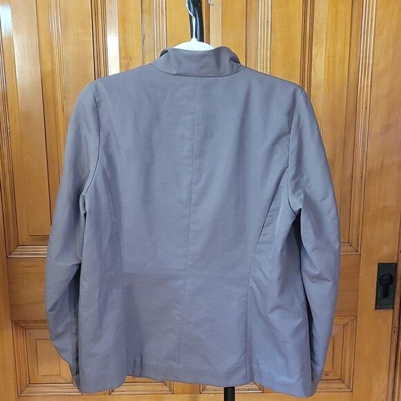 Eileen Fisher Jacket M Lgt Brown Snap Front Fully Lined Cotton Blend Minimalist - Picture 3 of 12